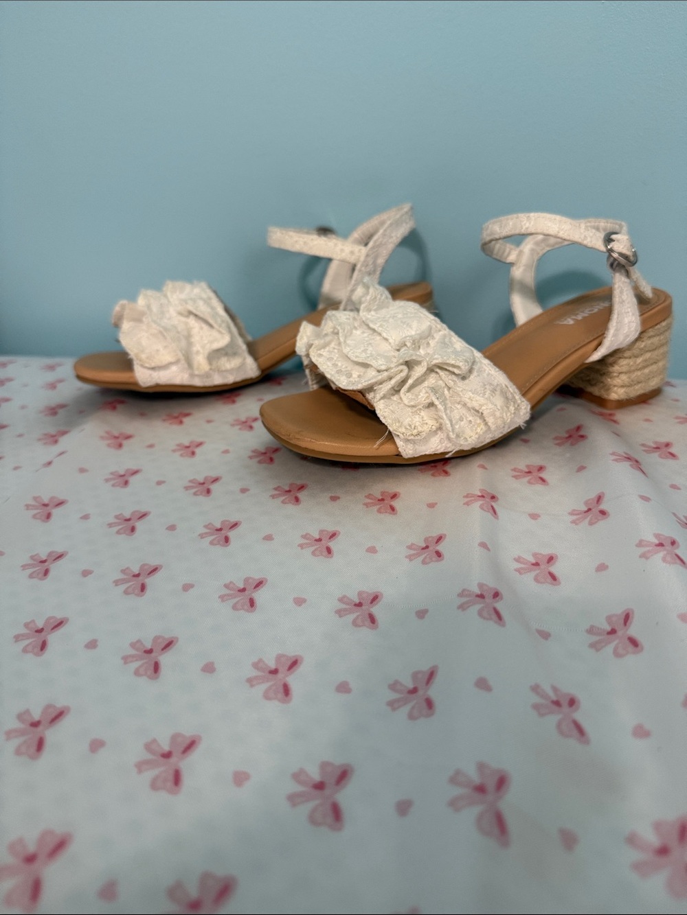 Sonoma Cream Ruffle Ankle-Strap Dress Sandals